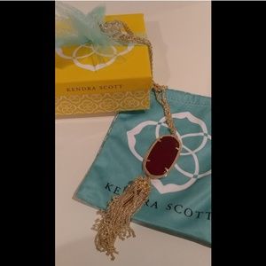 Kendra Scott Rayne Necklace in Dark Red